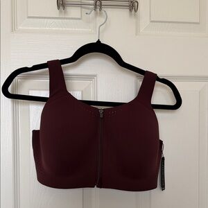 Victoria's Secret Burgundy Zip-Front Sports Bra